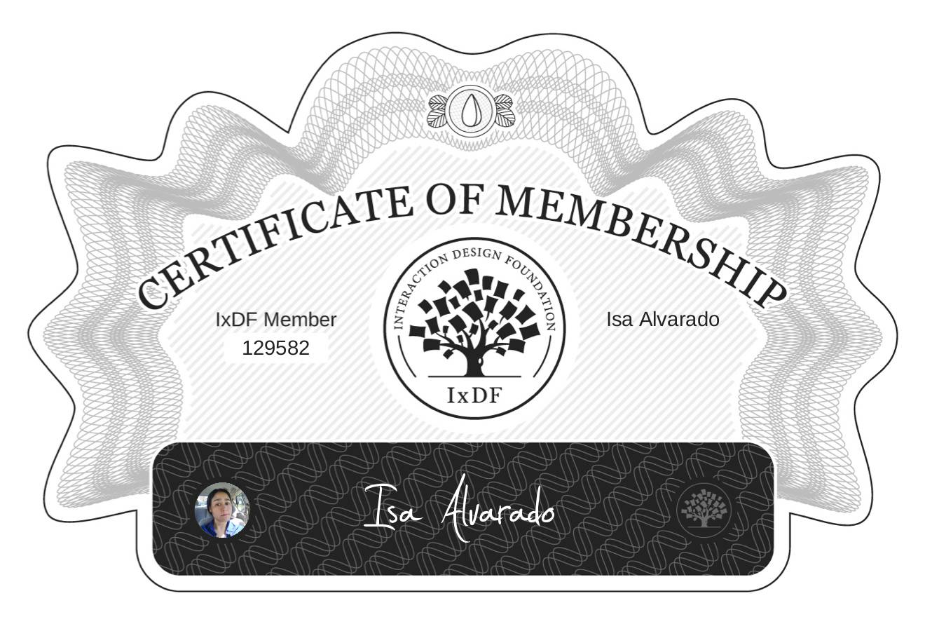 Certificate of Membership – Isa Alvarado