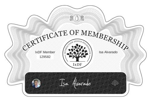 Certificate of Membership – Isa Alvarado