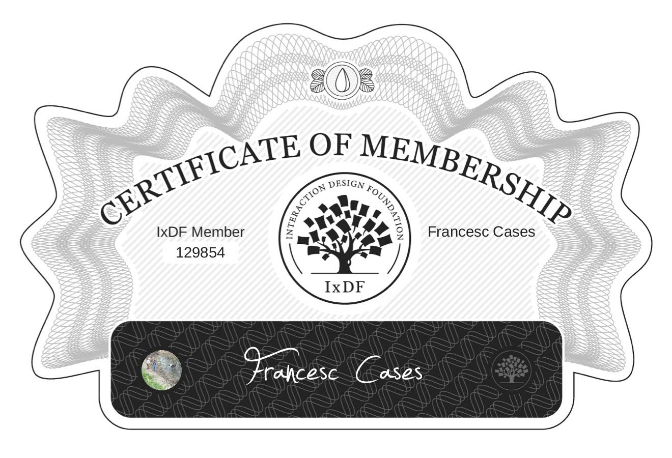 Certificate of Membership – Francesc Cases