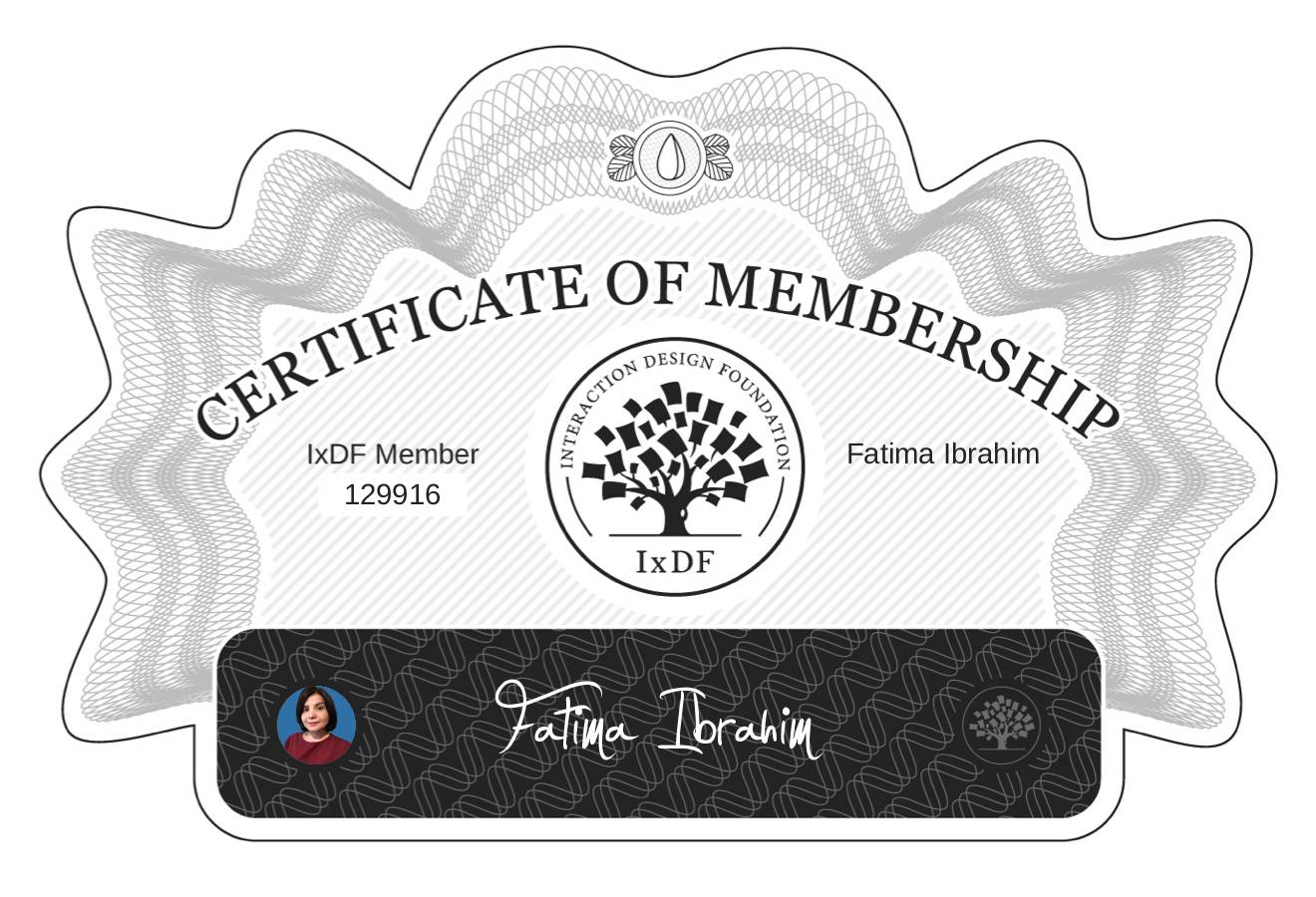 Certificate of Membership – Fatima Ibrahim