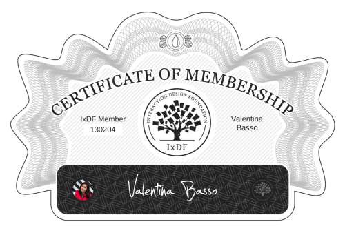 Certificate of Membership – Valentina Basso