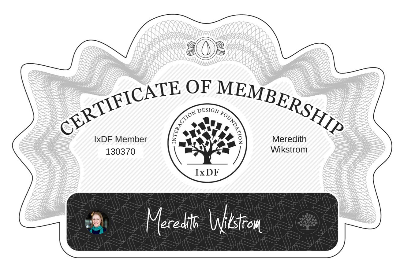 Certificate of Membership – Meredith Wikstrom