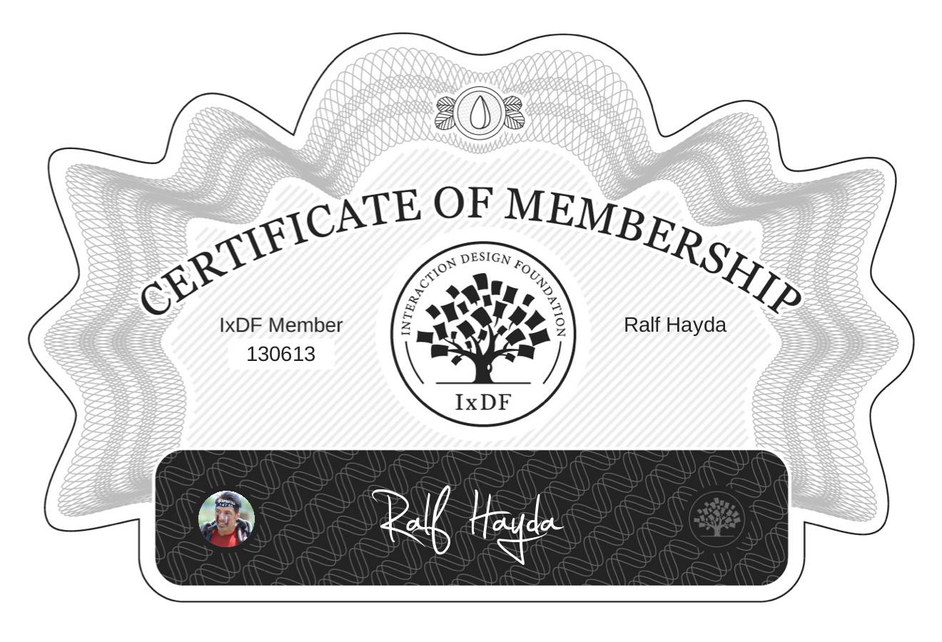 Certificate of Membership – Ralf Hayda