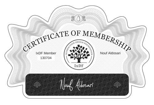Certificate of Membership – Nouf Aldosari
