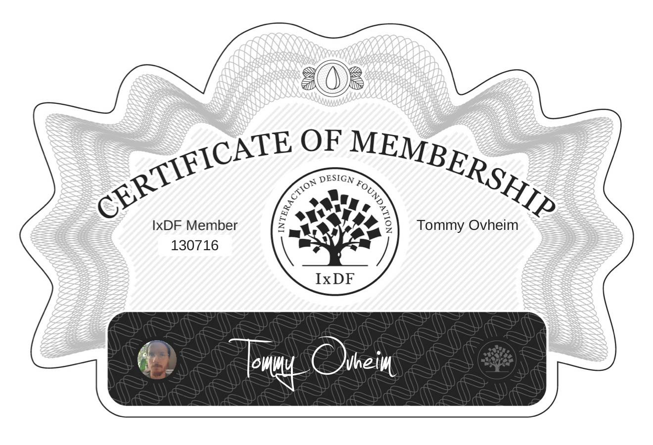Certificate of Membership – Tommy Ovheim