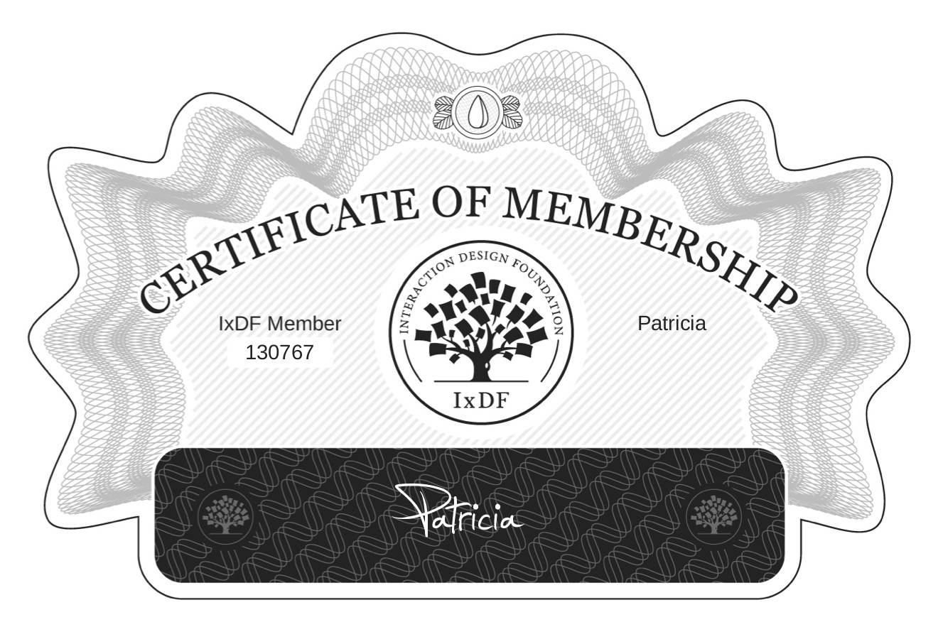 Certificate of Membership – Patricia