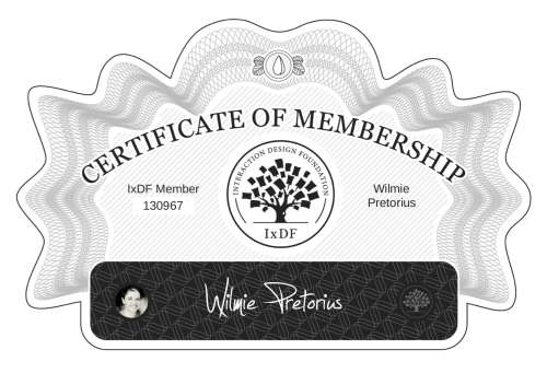 Certificate of Membership – Wilmie Pretorius