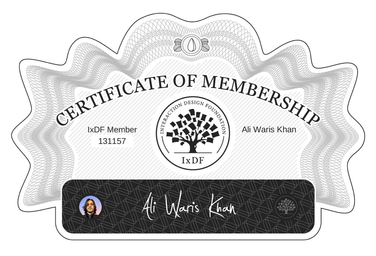 Certificate of Membership – Ali Waris Khan