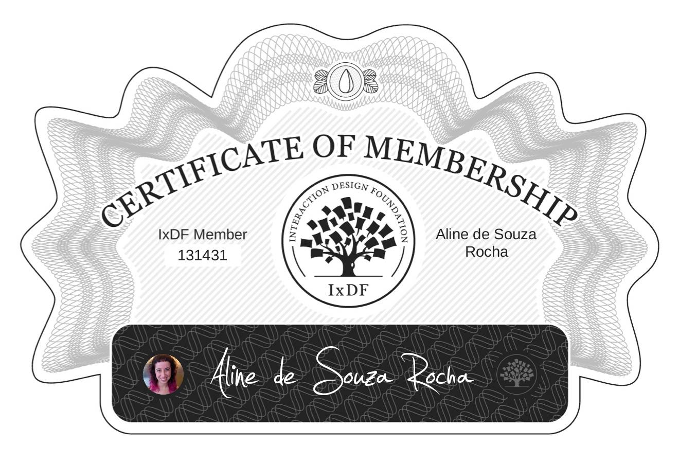 Certificate of Membership – Aline de Souza Rocha