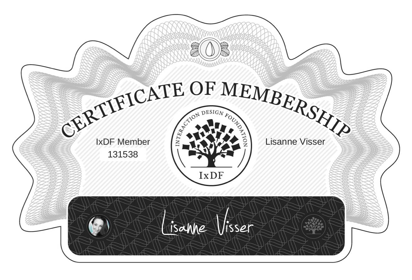 Certificate of Membership – Lisanne Visser