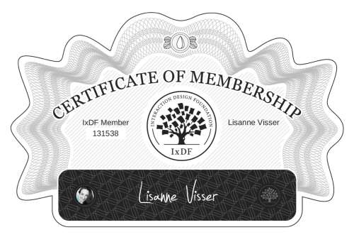 Certificate of Membership – Lisanne Visser