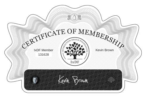 Certificate of Membership – Kevin Brown