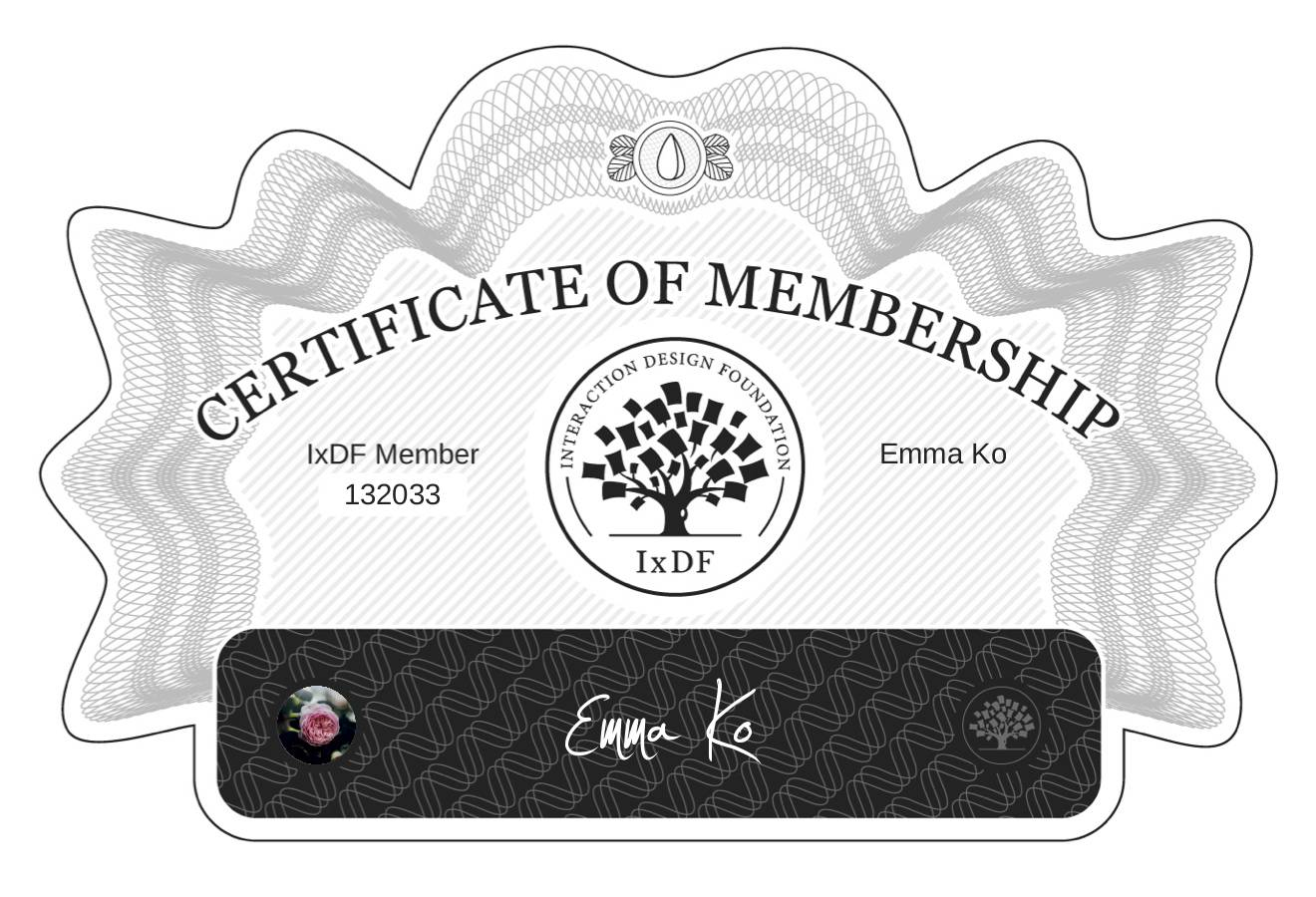 Certificate of Membership – Emma Ko