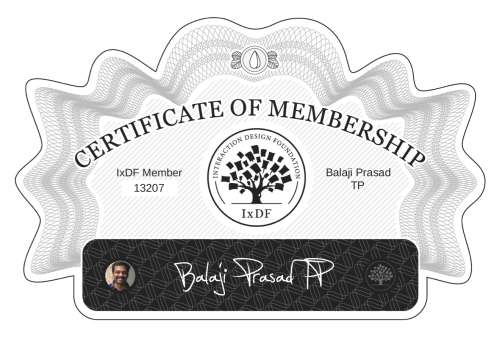 Certificate of Membership – Balaji Prasad TP