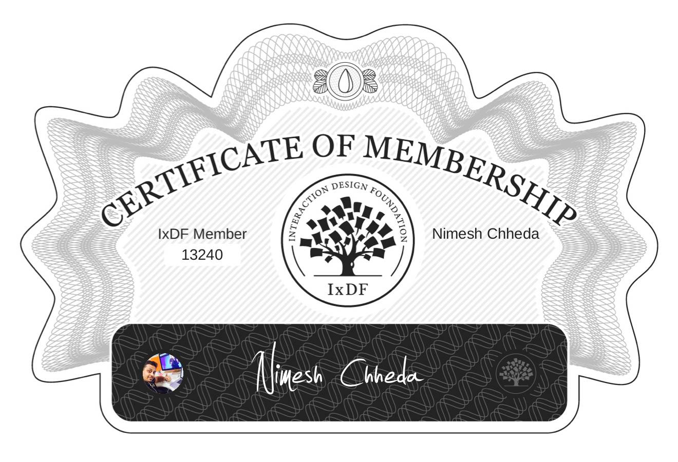 Certificate of Membership – Nimesh Chheda