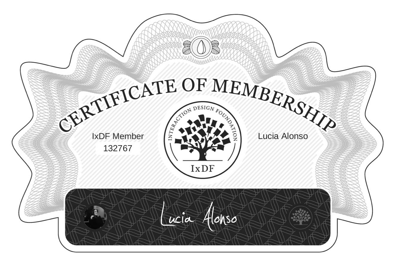 Certificate of Membership – Lucía Alonso