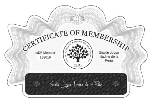 Certificate of Membership – Giselle Joyce Nadine de la Peña
