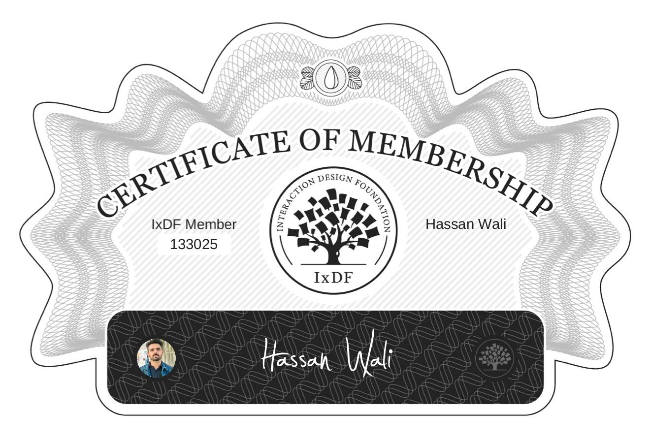 Certificate of Membership – Hassan Wali