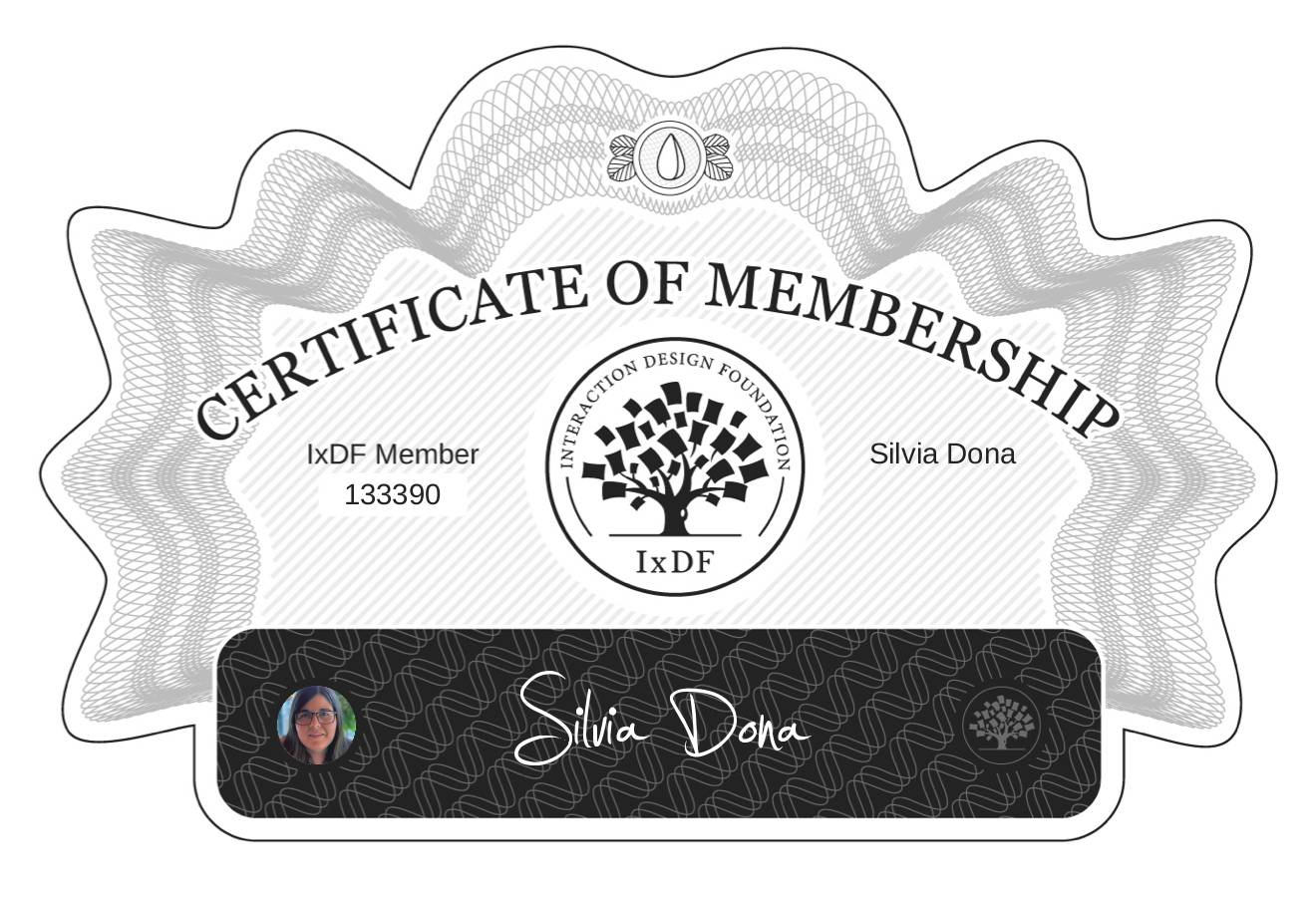 Certificate of Membership – Silvia Dona