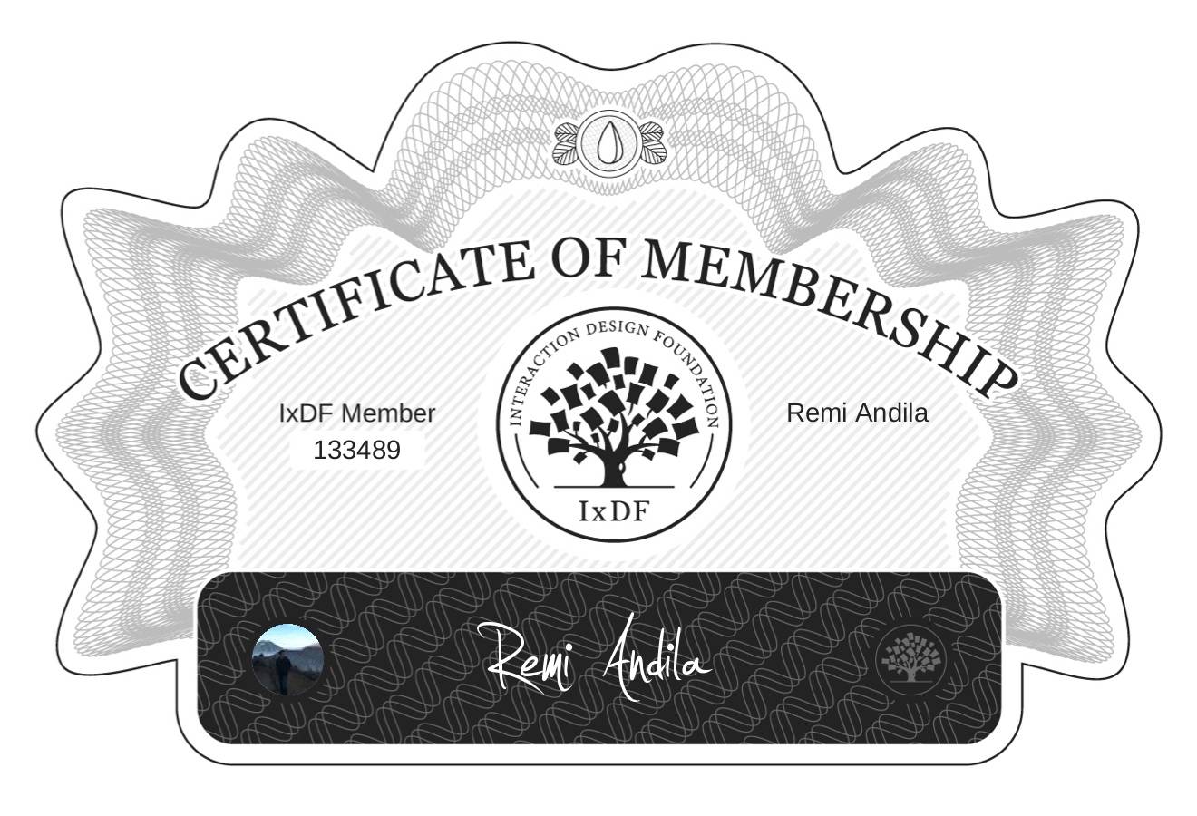 Certificate of Membership – Remi Andila