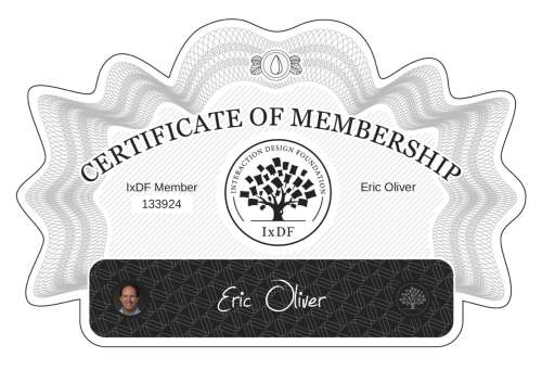 Certificate of Membership – Eric Oliver