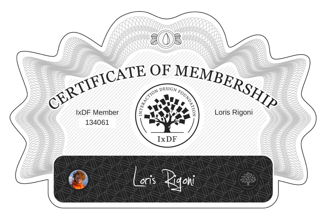 Certificate of Membership – Loris Rigoni