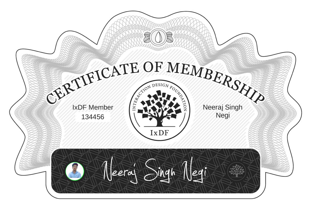 Certificate of Membership – Neeraj Singh Negi