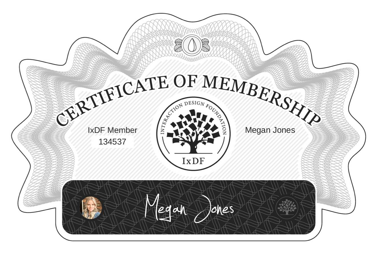 Certificate of Membership – Megan Jones