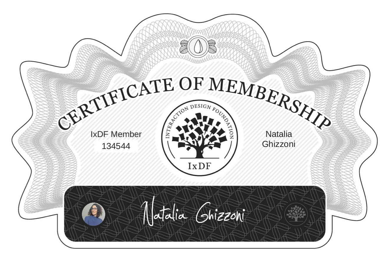 Certificate of Membership – Natalia Ghizzoni