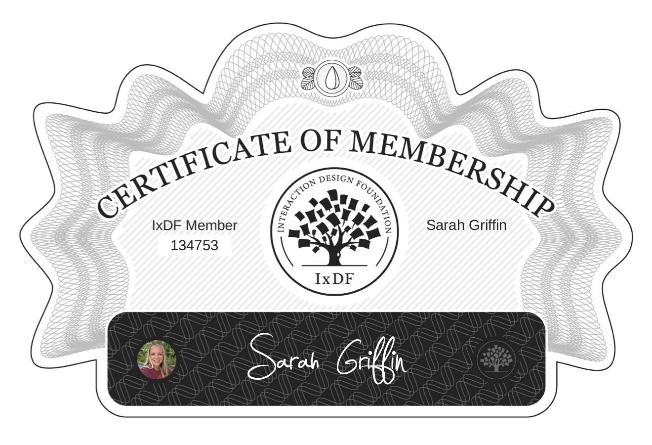 Certificate of Membership – Sarah Griffin