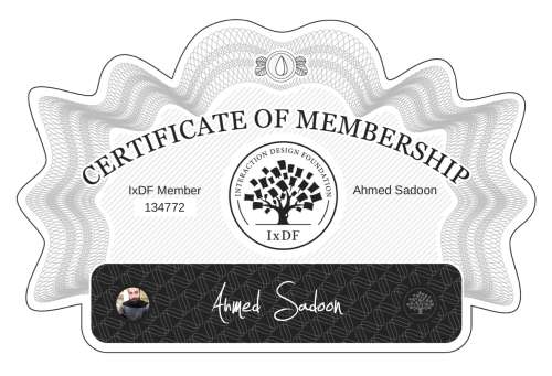 Certificate of Membership – Ahmed Sadoon