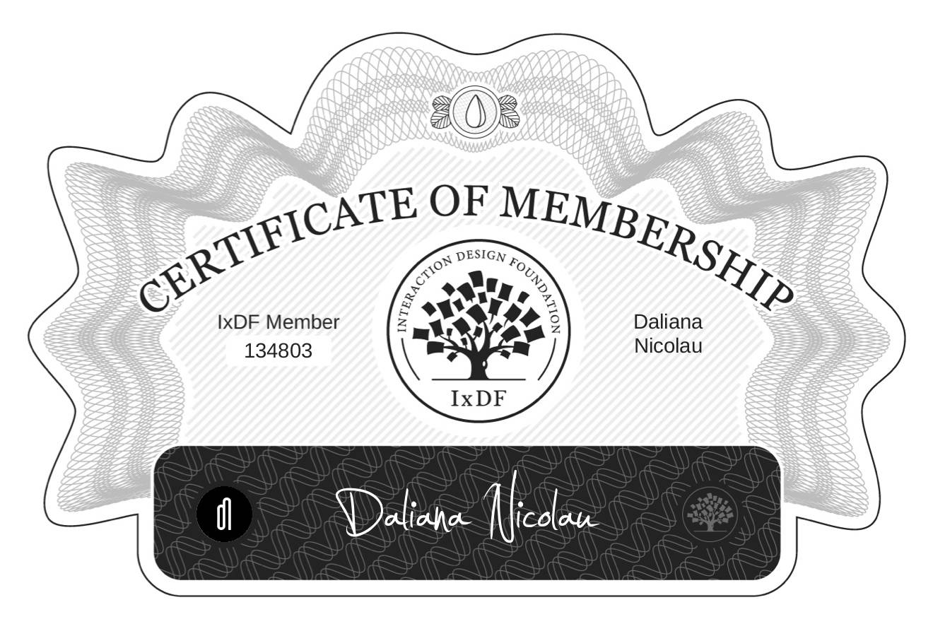 Certificate of Membership – Daliana Nicolau