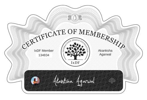 Certificate of Membership – Akanksha Agarwal