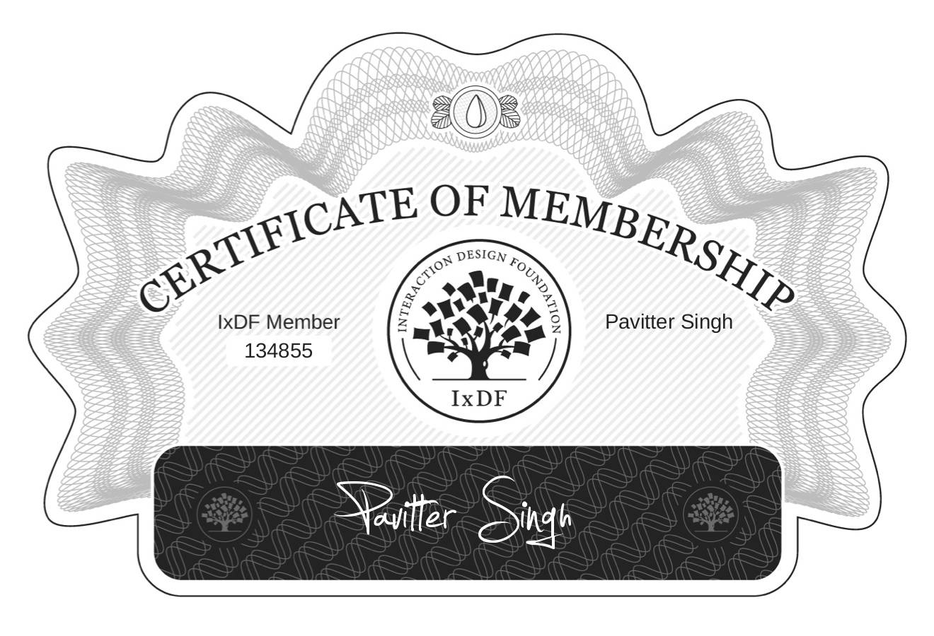 Certificate of Membership – Pavitter Singh