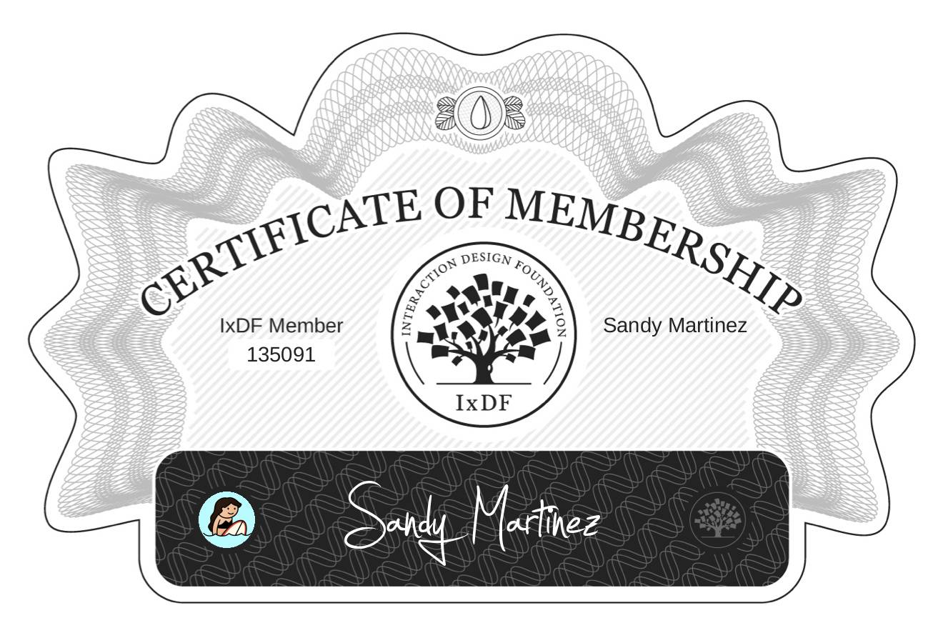 Certificate of Membership – Sandy Martinez