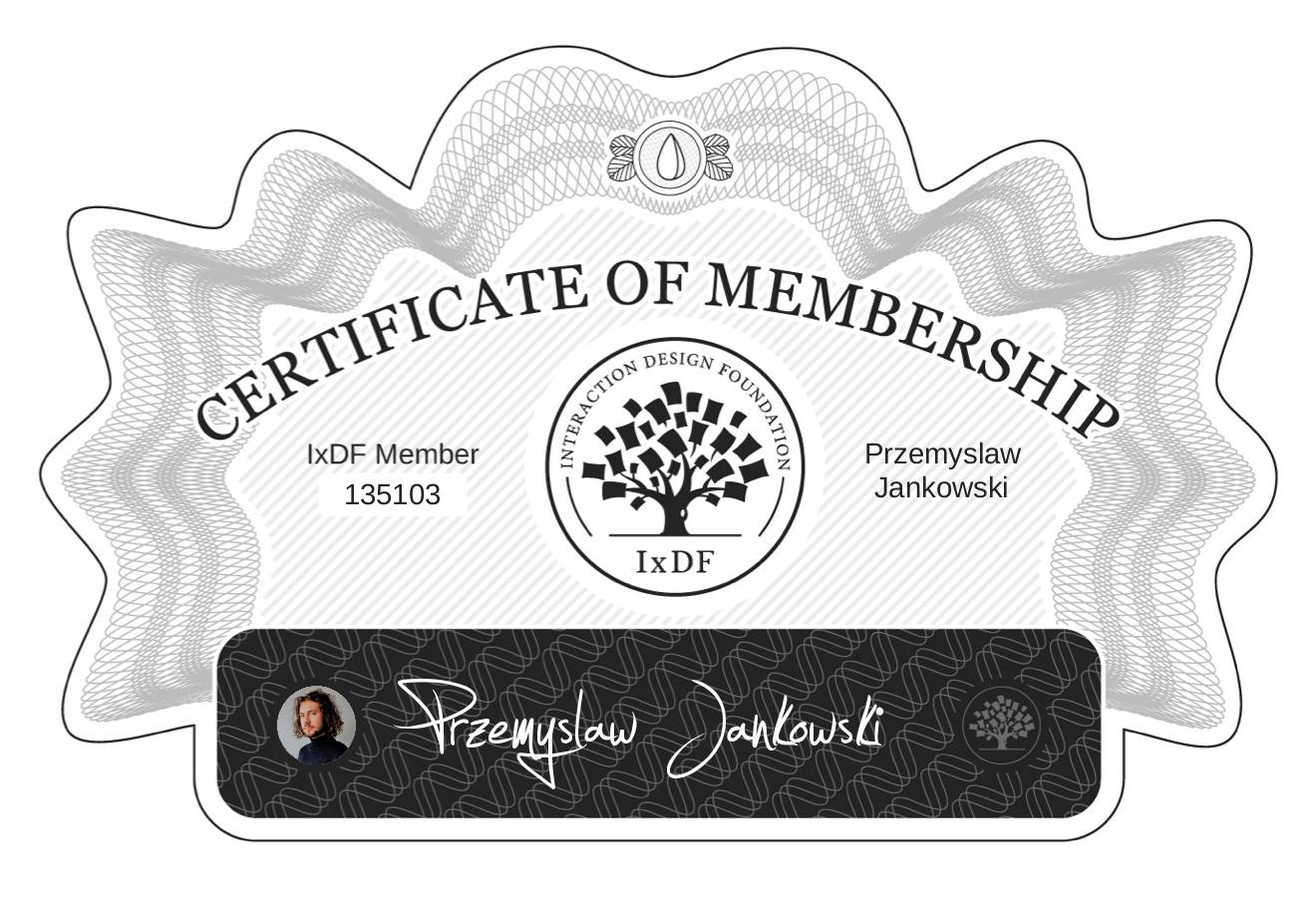 Certificate of Membership – Przemysław Jankowski