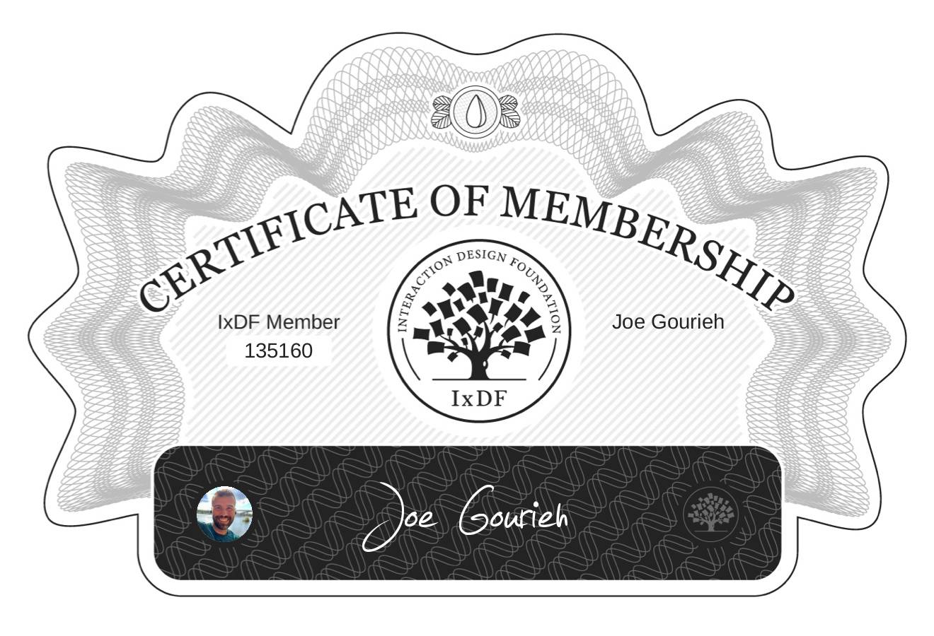 Certificate of Membership – Joe Gourieh