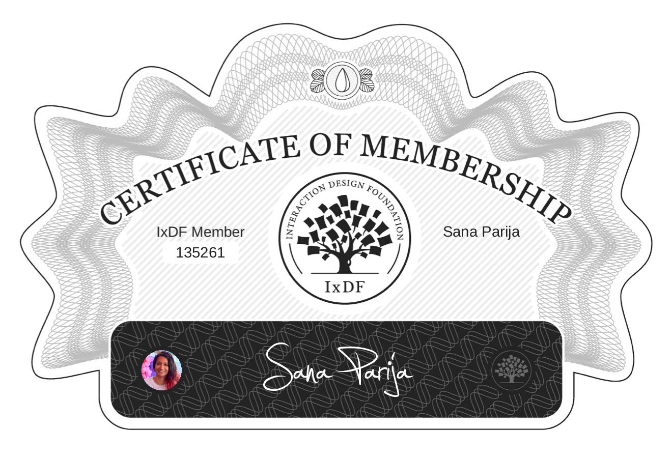 Certificate of Membership – Sana Parija