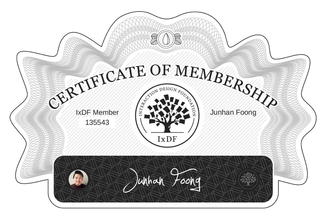 Certificate of Membership – Junhan Foong