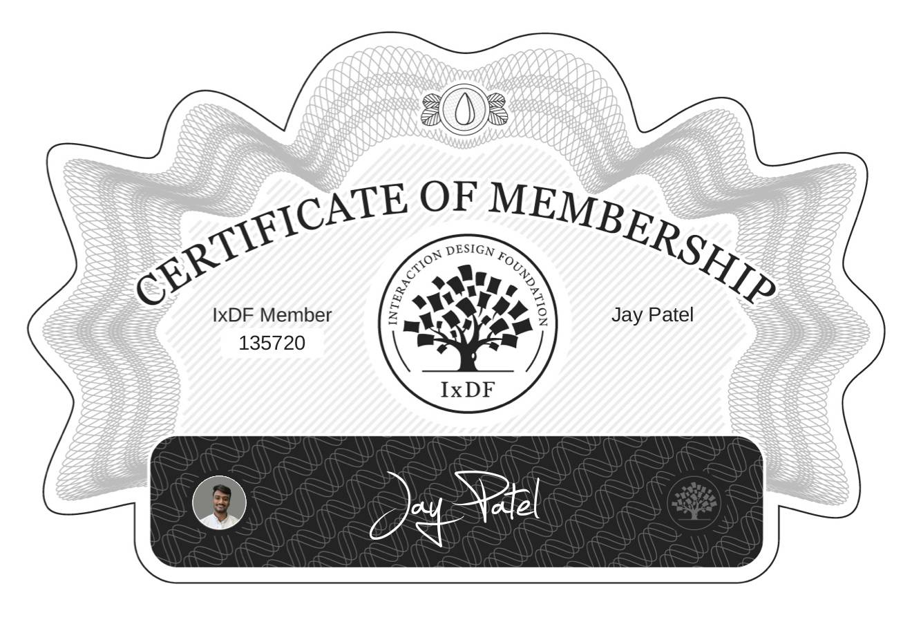 Certificate of Membership – Jay Patel