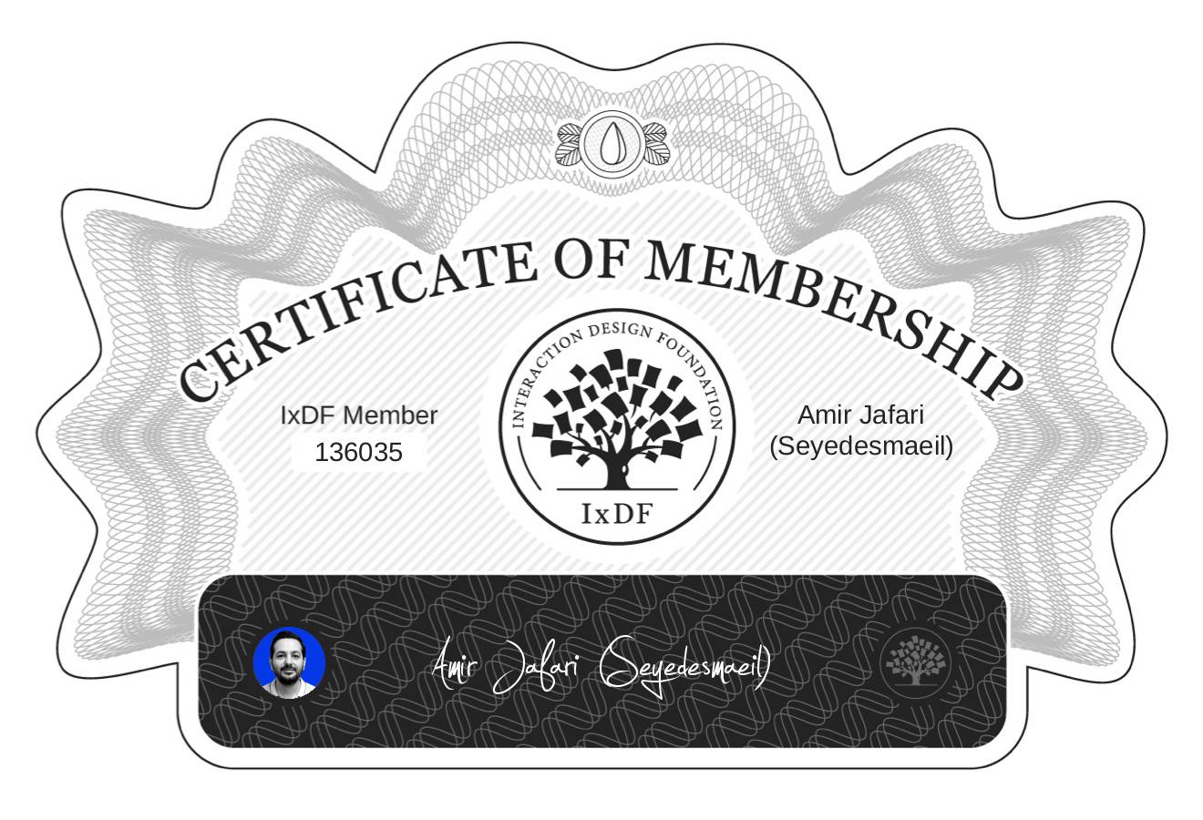 Certificate of Membership – Amir Jafari (Seyedesmaeil)
