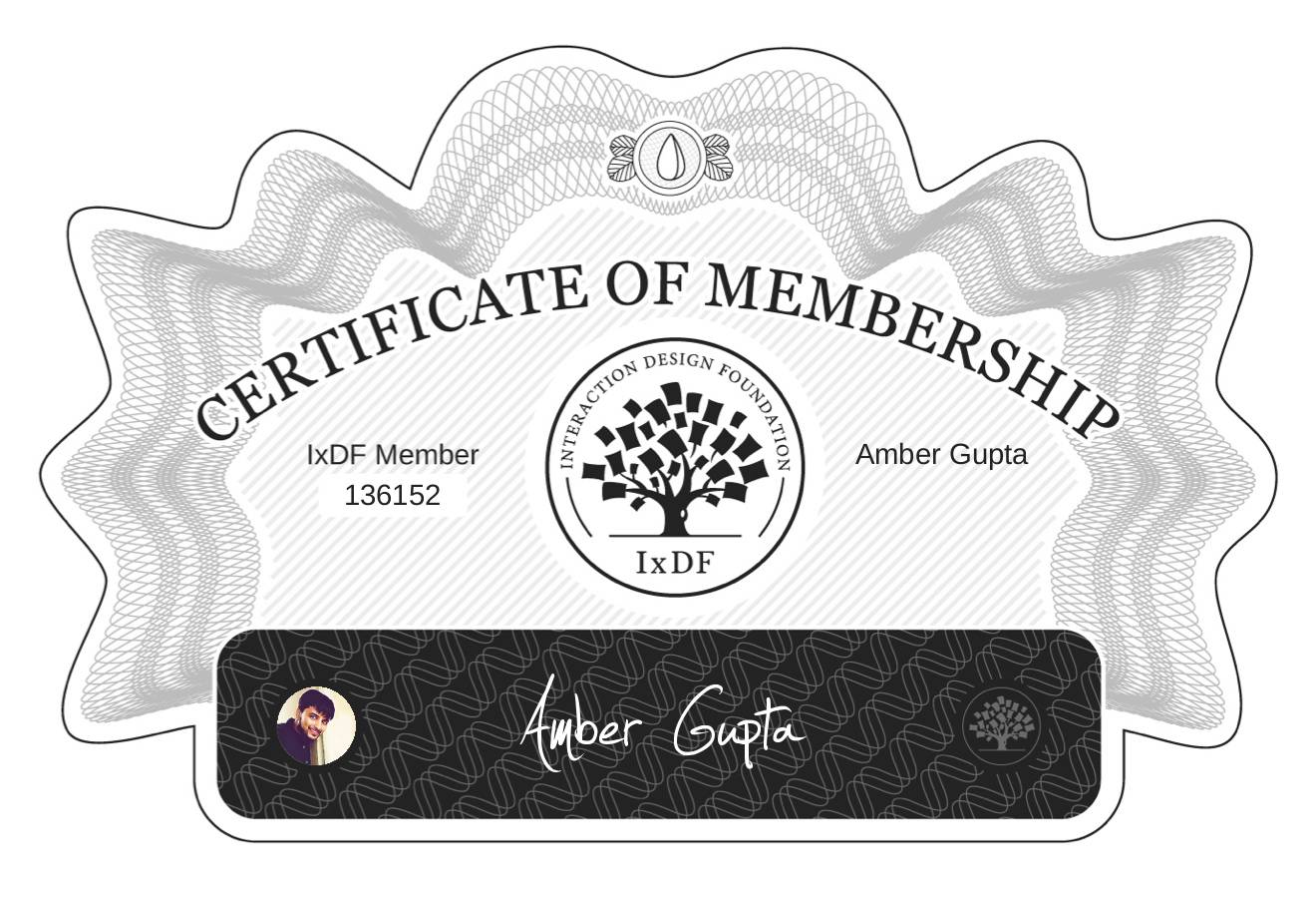 Certificate of Membership – Amber Gupta