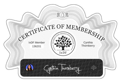 Certificate of Membership – Cynthia Thornberry