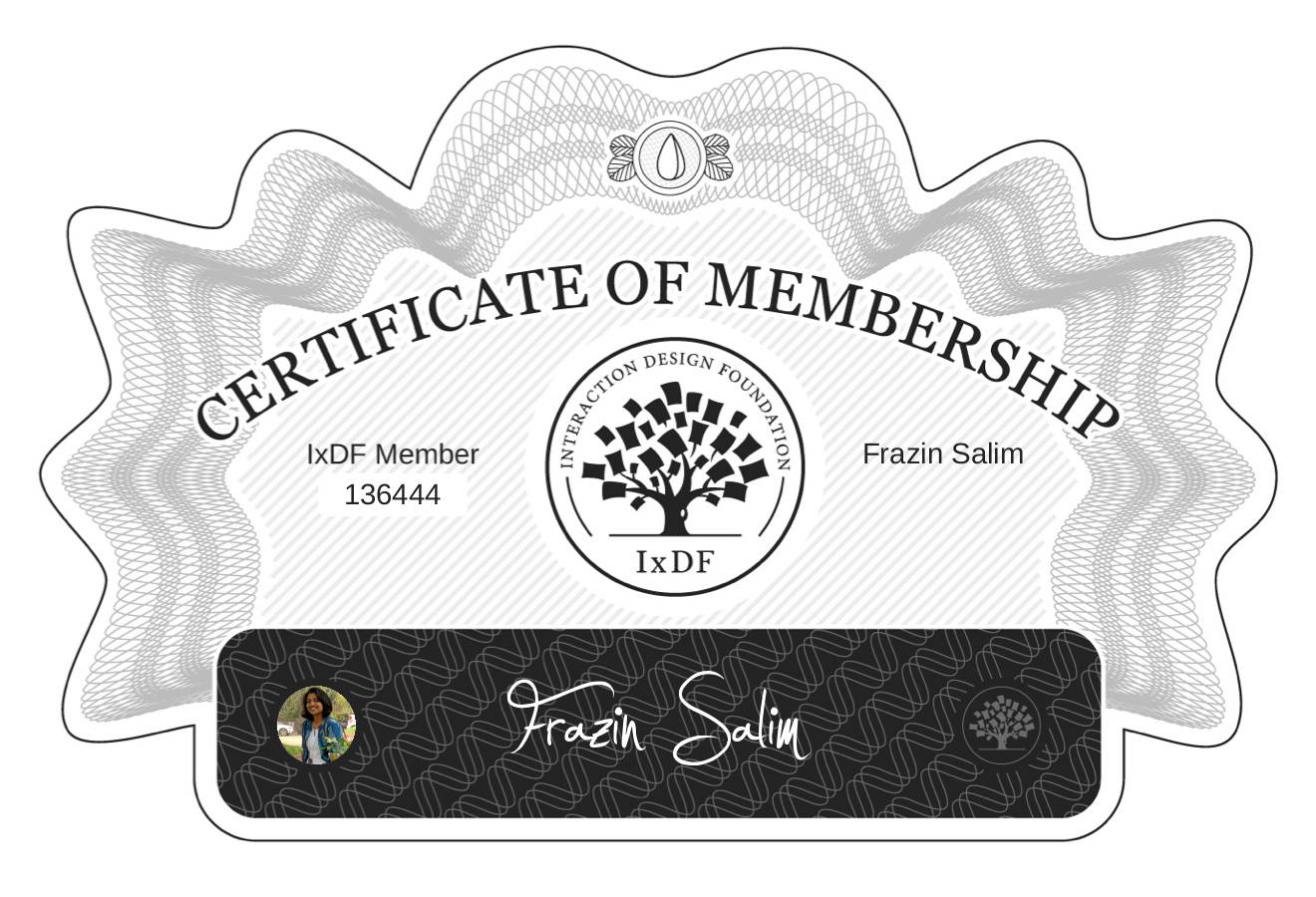 Certificate of Membership – Frazin Salim