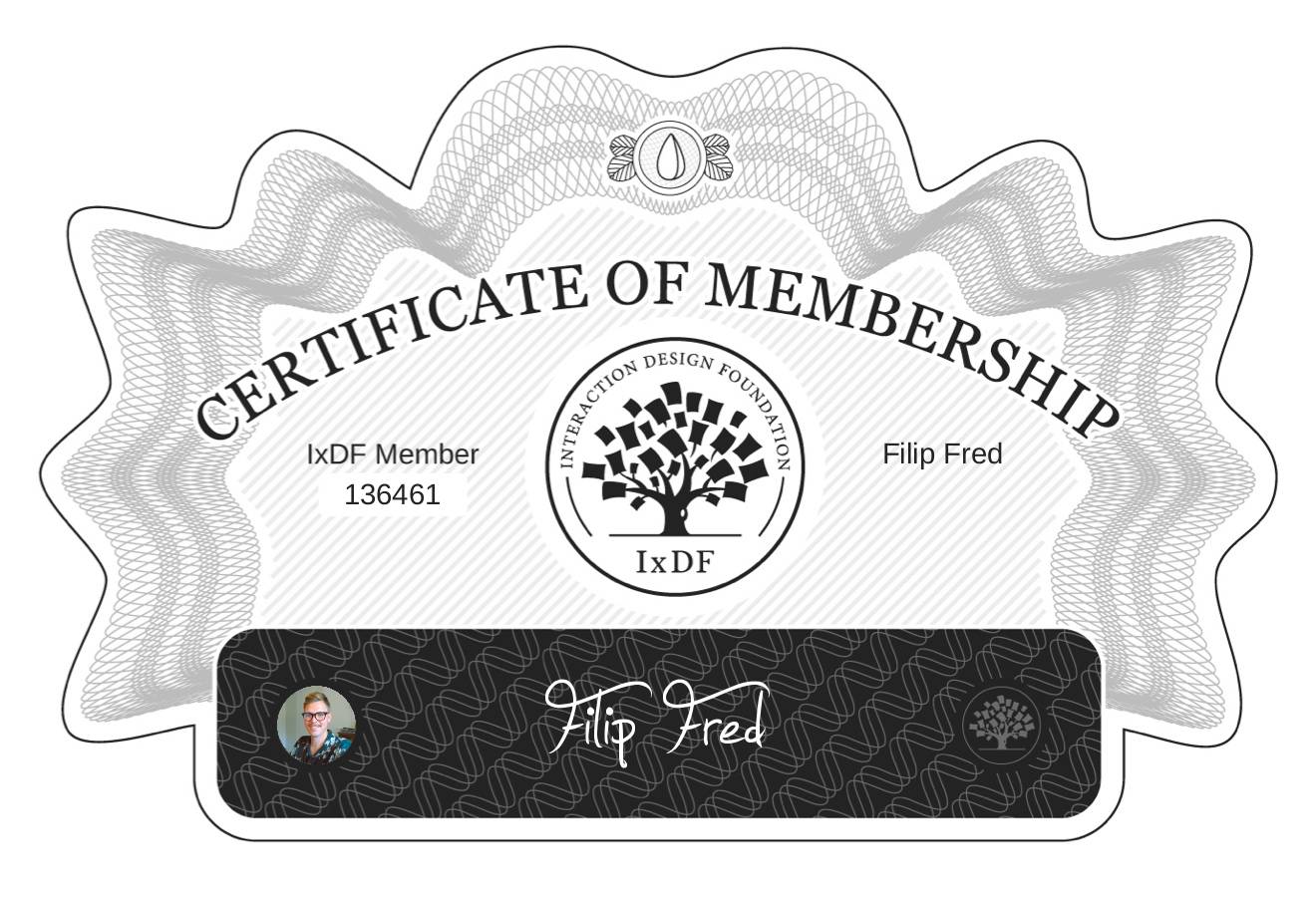 Certificate of Membership – Filip Fred