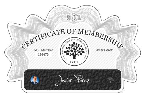 Certificate of Membership – Javier Perez