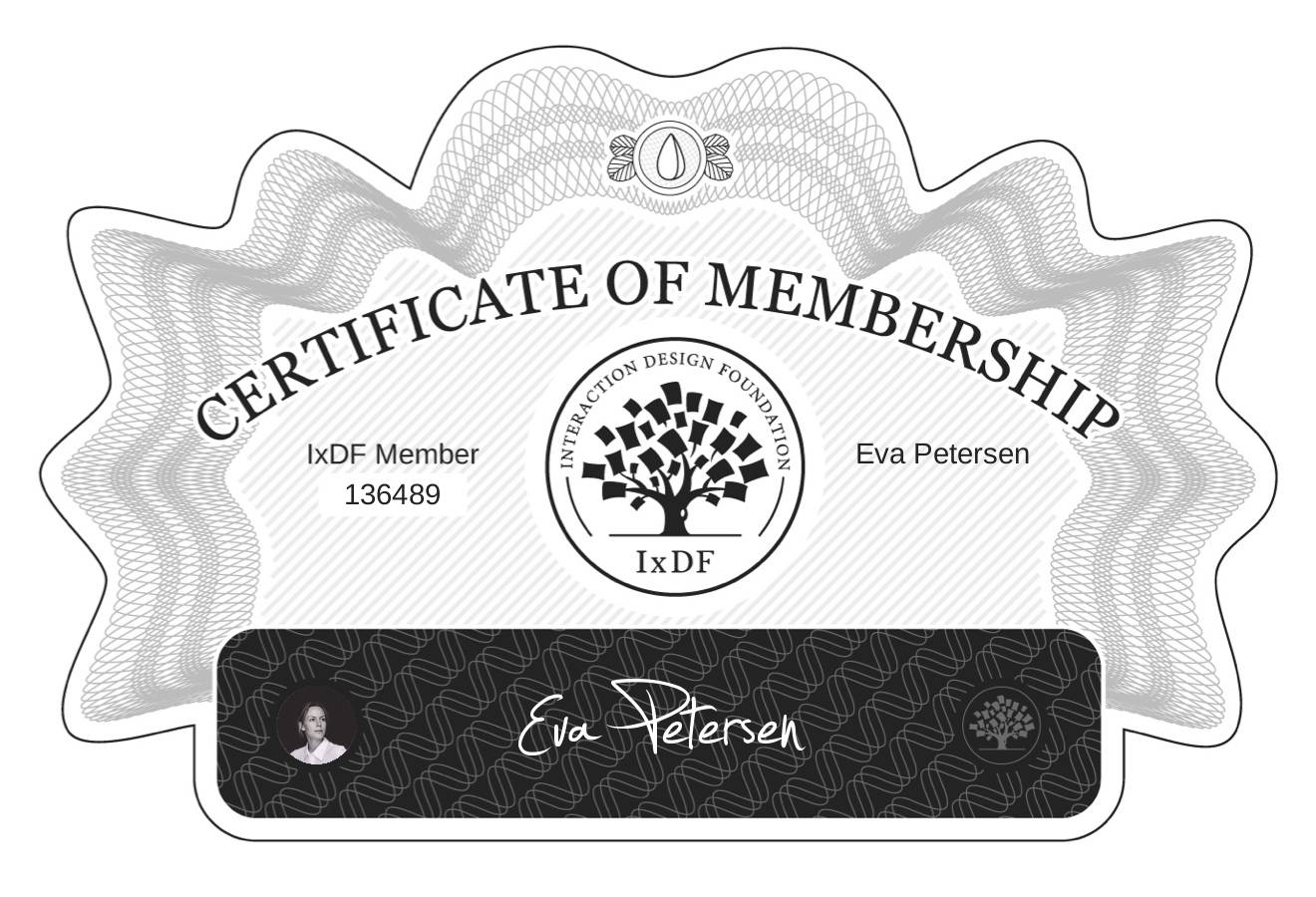 Certificate of Membership – Eva Petersen