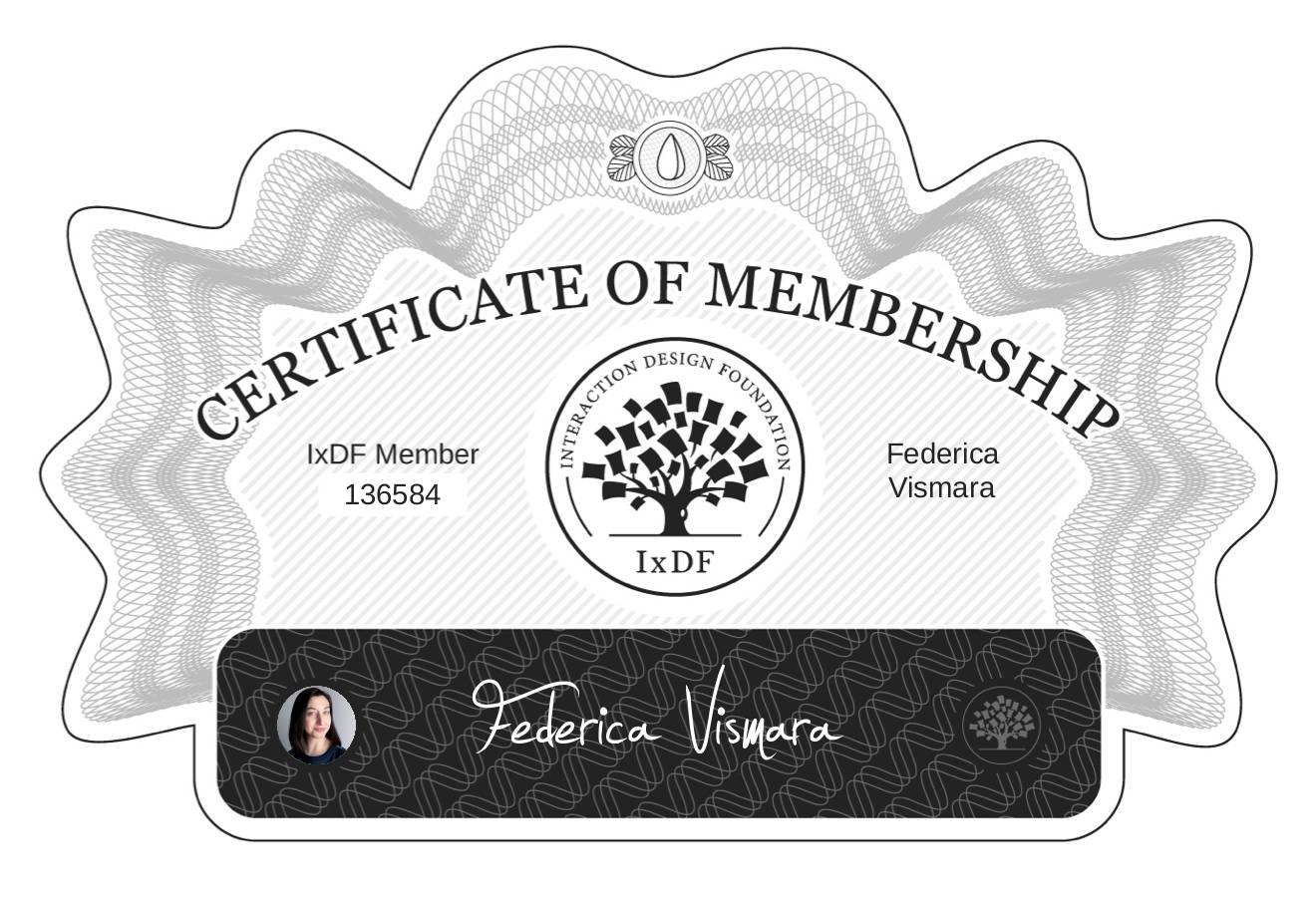 Certificate of Membership – Federica Vismara