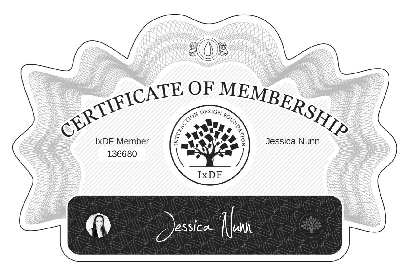 Certificate of Membership – Jessica Nunn