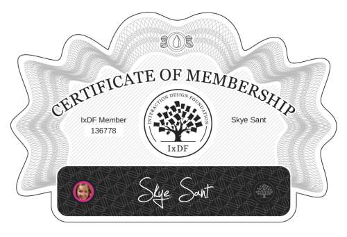 Certificate of Membership – Skye Sant